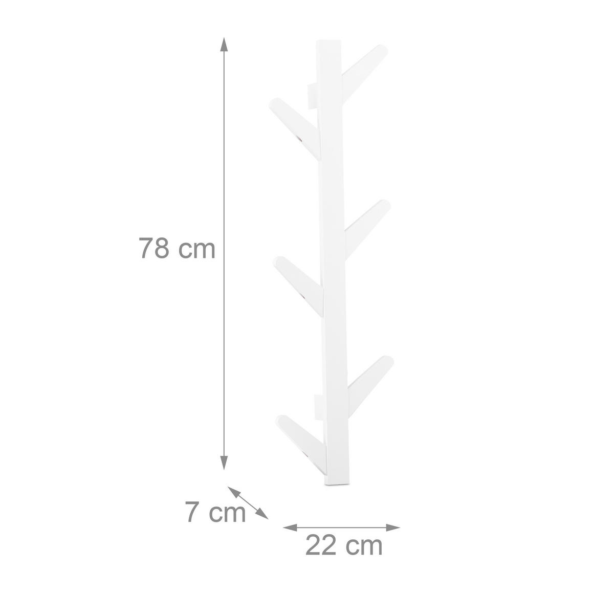 WANDGARDEROBE - Weiß, Holz (22/78/7cm) - Relaxdays