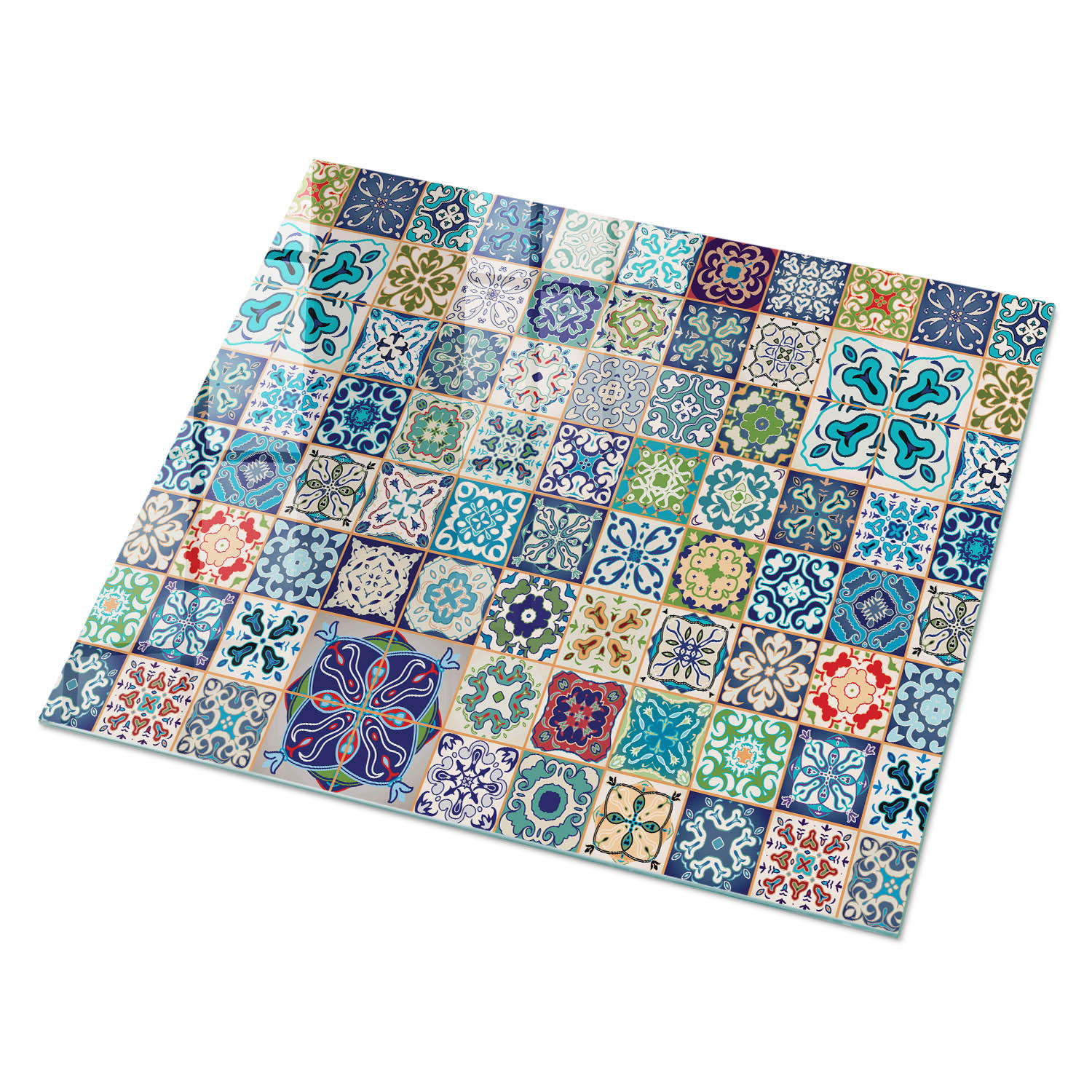 GLASPLATTE 80x60 cm – Farbenfrohe Mosaike - Grau, Glas (0.4/80/60cm) - ArtPrintCave