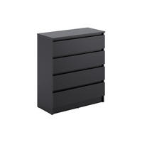 KOMMODE mit 4 Schubladen 76cm breit in Anthrazit - Anthrazit, Holzwerkstoff (76/87/35cm) - Home Collective