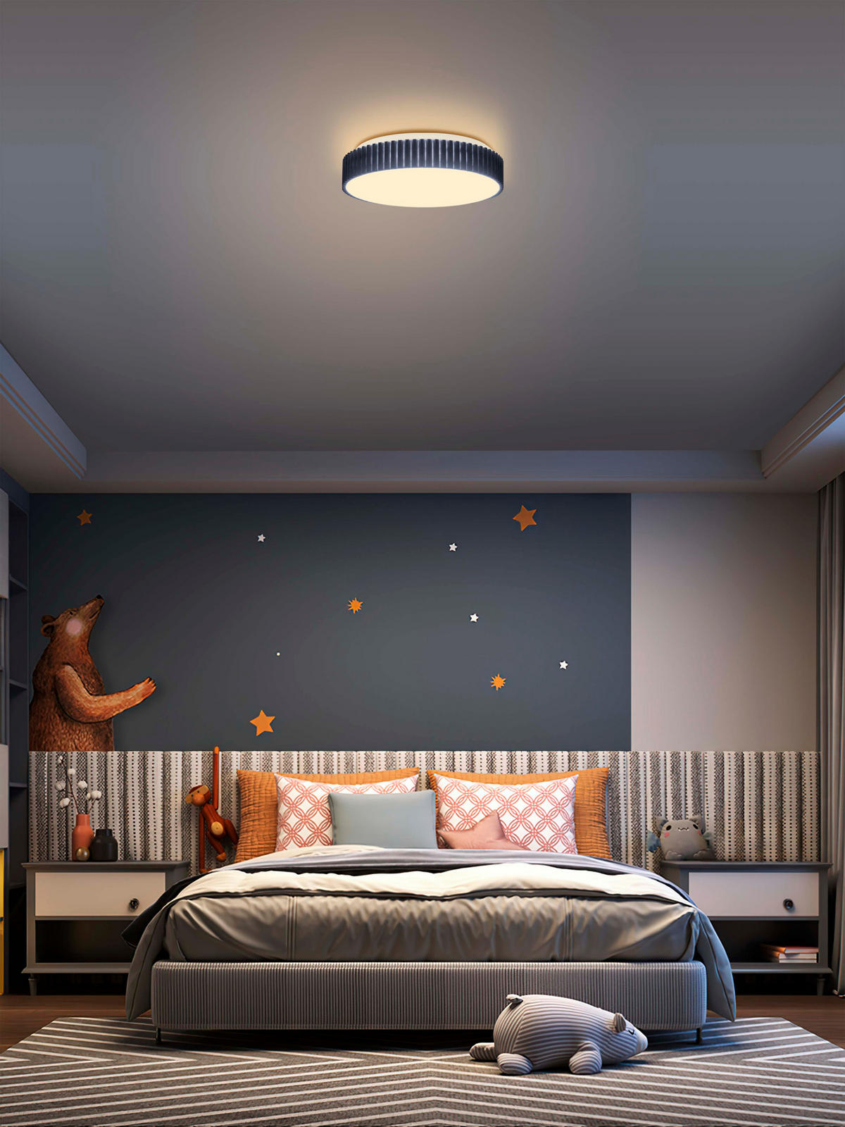 LED-KINDER-DECKENLEUCHTE Wolke Blau Ø 31 x 8 cm - Blau, Kunststoff (31/31/8.5cm) - Northpoint