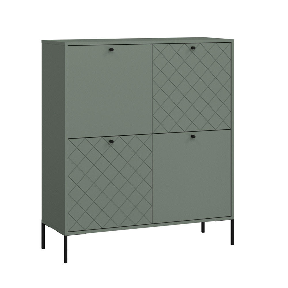 HIGHBOARD Vitoria grün / schwarz 105 / 38 / 120cm - Schwarz/Grün, Holz/Holzwerkstoff (105/120/38cm) - Feldmann-Wohnen