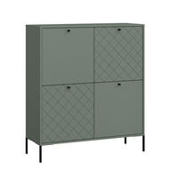 HIGHBOARD Vitoria grün / schwarz 105 / 38 / 120cm - Schwarz/Grün, Holz/Holzwerkstoff (105/120/38cm) - Feldmann-Wohnen