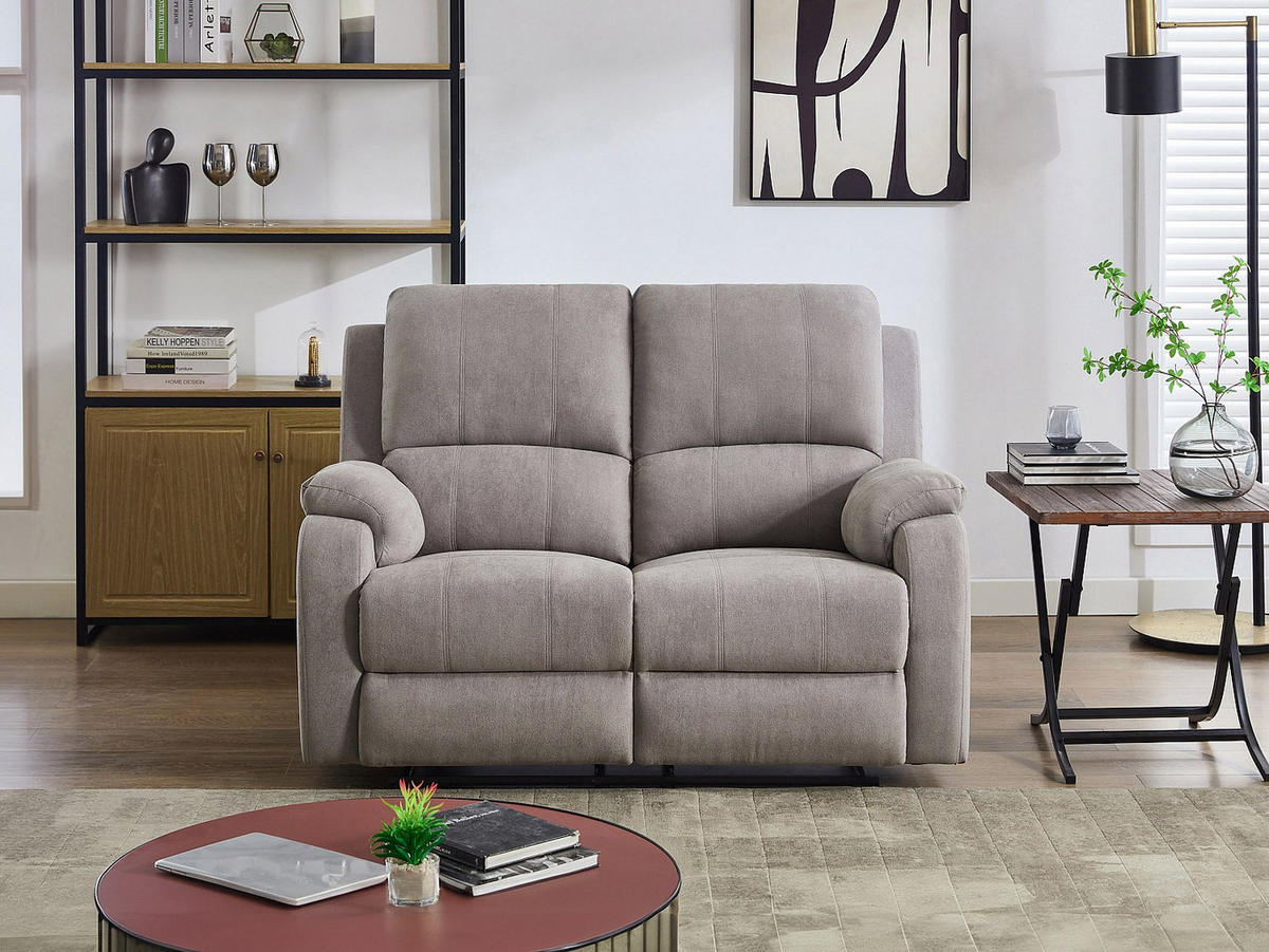 RELAXSOFA - 2 Personen - stoff - hellgrau Brody - Hellgrau, Textil (148/99/98cm) - Vente-Unique