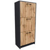 SCHUHSCHRANK 3S Anthrazit-Wotan Eiche 50/28/116 cm - Anthrazit/Eiche Wotan, Holzwerkstoff (50/116/28cm) - Matkam Möbel