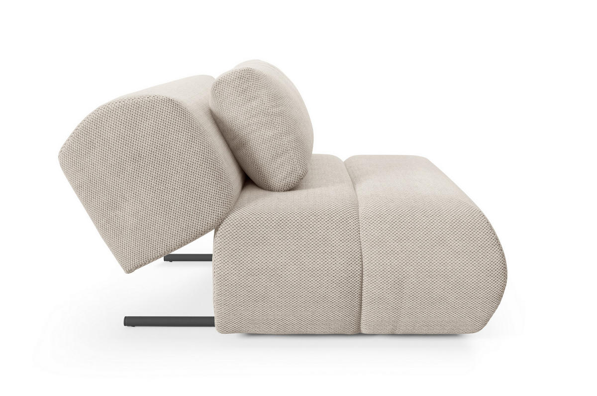 SESSEL ATOMO, Modern Polstersessel Loungesessel, Velours-Stoff Beige - Beige, Holz/Metall (98/82/134cm) - MASSENO