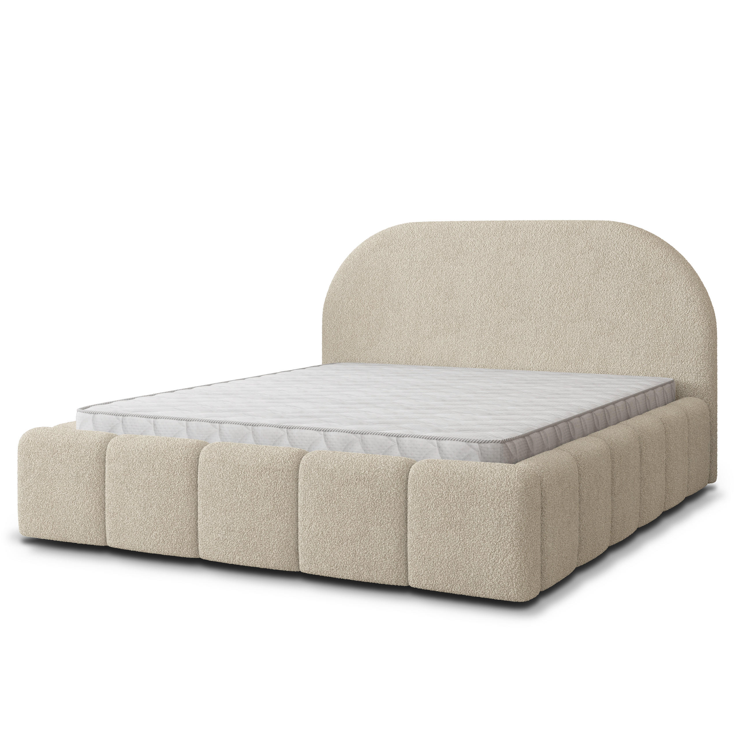 POLSTERBETT FLUSSO 160x200 cm mit Bettkästen - Creme - Creme, Holz (160/200cm) - MASSENO