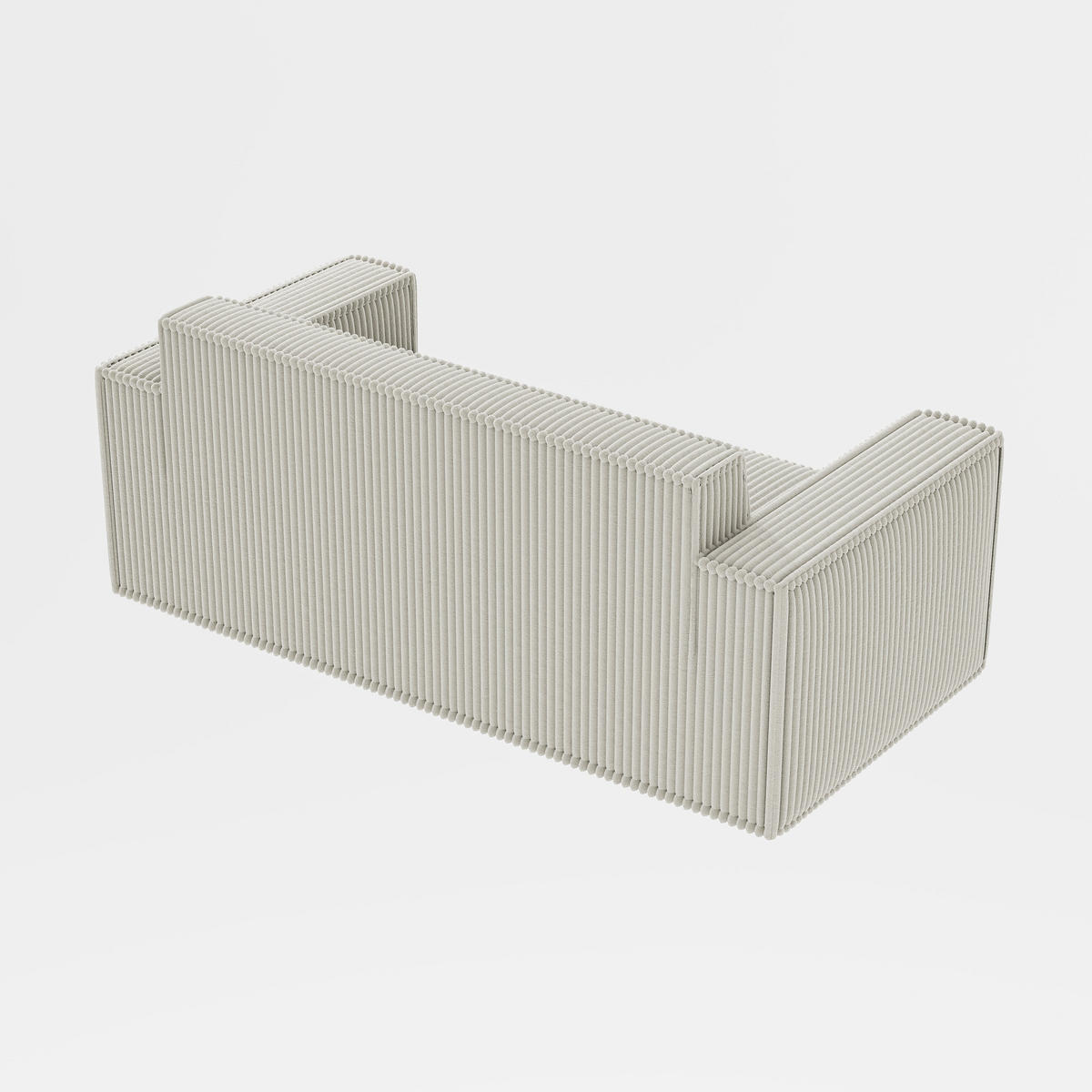 2-SITZER-SOFA DE-33868 Tiefsitz und Cordstoff Creme - Creme, Textil (178/70/86cm)