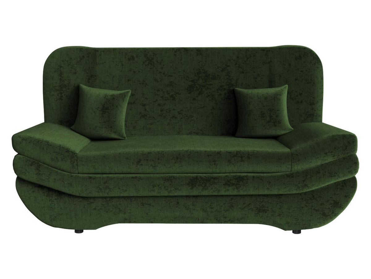 SCHLAFSOFA Weronika - Dunkelgrün/Schwarz, Holz/Kunststoff (200/95/90cm) - MIRJAN24