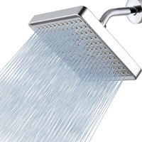 REGENDUSCHE 15 cm Quadratisch Chrom-Finish Hochdruck - Silberfarben, Metall (15/2/15cm)