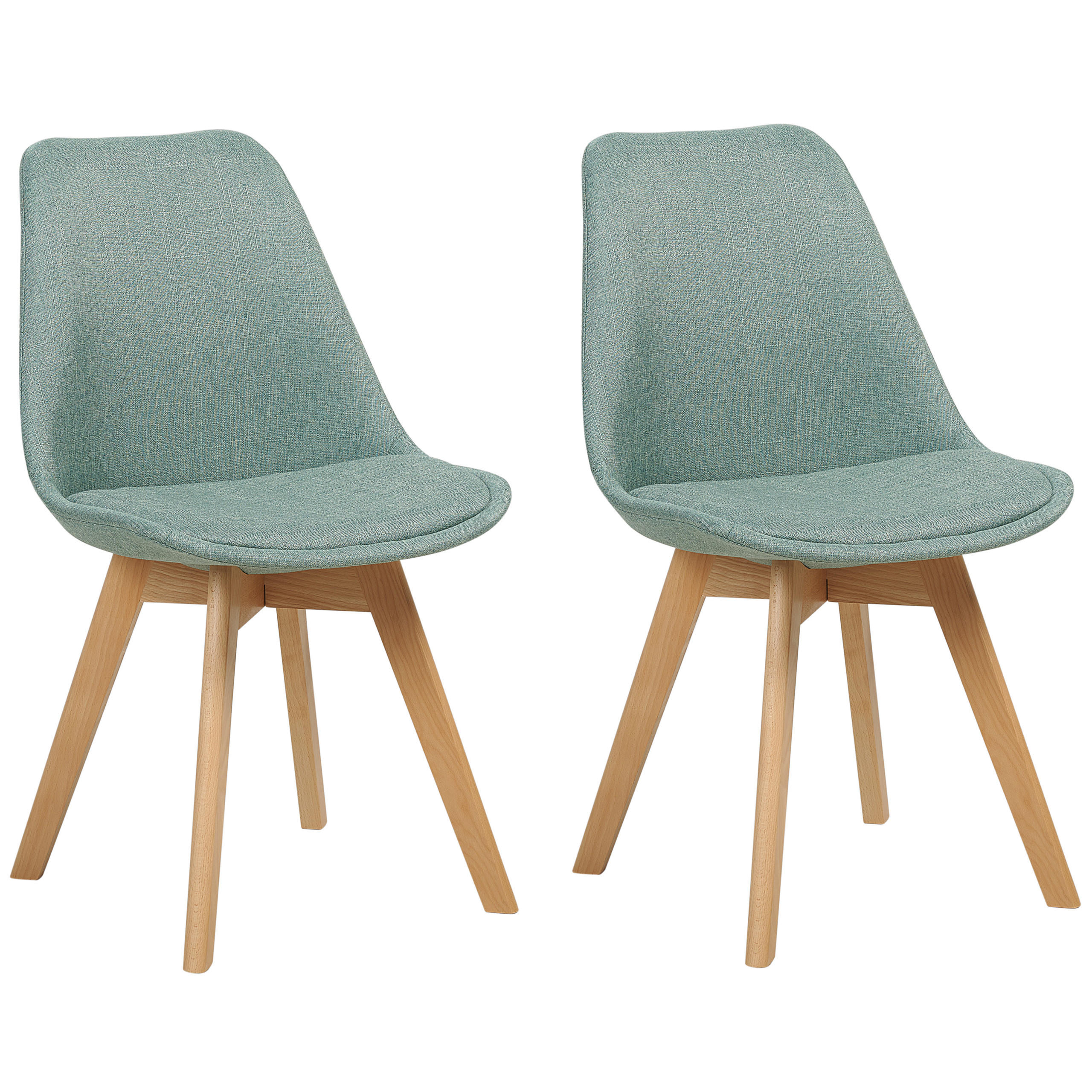 ESSZIMMERSTUHL 2er-Set Polsterbezug Grün Dakota - Grün, Holz/Textil (44/84/43cm) - Beliani