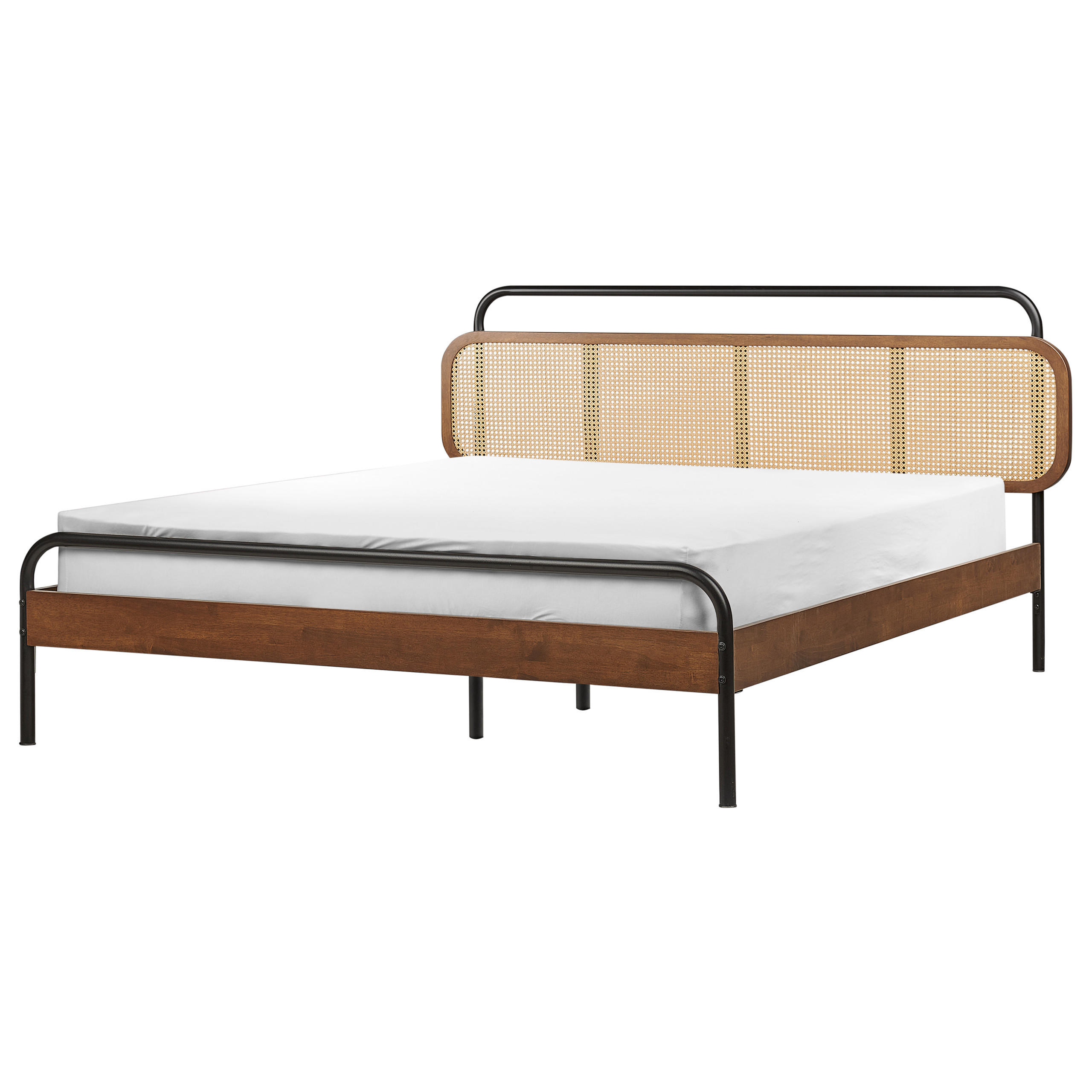 BETT mit Lattenrost 160x200 cm Dunkler Holzfarbton Boussicourt - Dunkelbraun, Holz (160/200cm) - Beliani