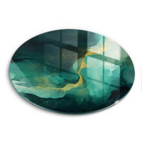 GLASPLATTE Ø 40 cm Flaschengrün - Mintgrün, Glas (40/40cm) - Wallfluent