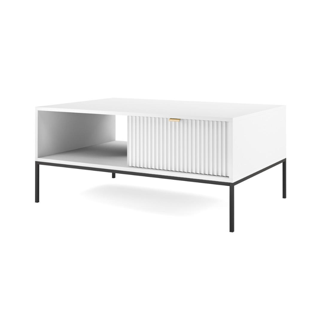 Furnlux Couchtisch Weiß, Schwarz 104x48x68 cm