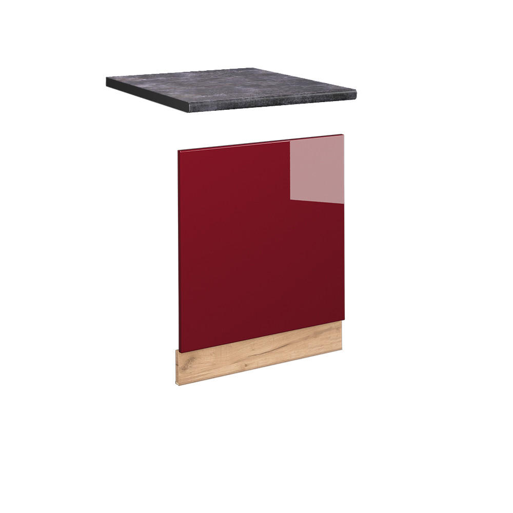 FRONTBLENDE Fame-Line Bordeaux Hochglanz 60 cm, AP Anthrazit - Bordeaux/Eiche Wotan, Holzwerkstoff (60/67.4/1.6cm) - Vicco