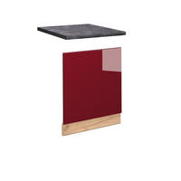 FRONTBLENDE Fame-Line Bordeaux Hochglanz 60 cm, AP Anthrazit - Bordeaux/Eiche Wotan, Holzwerkstoff (60/67.4/1.6cm) - Vicco