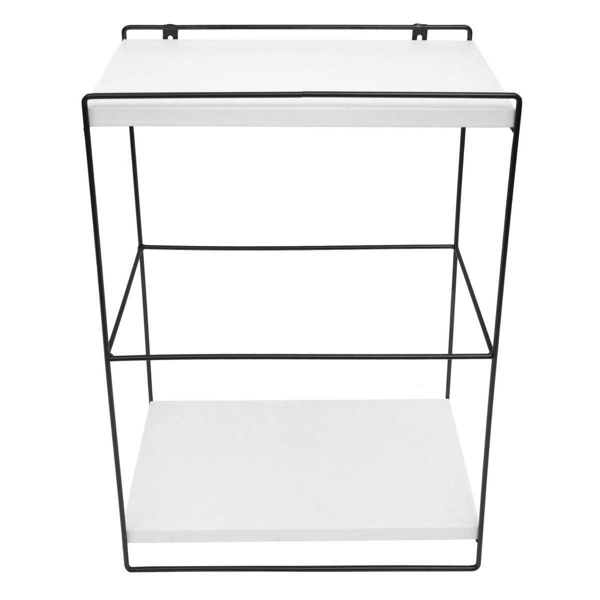 WANDREGAL 50x35x17cm Massiv-Holz Metall Industrial 2 Regalböden Weiß - Weiß, Metall (35/50/17cm) - BERLINLODGE