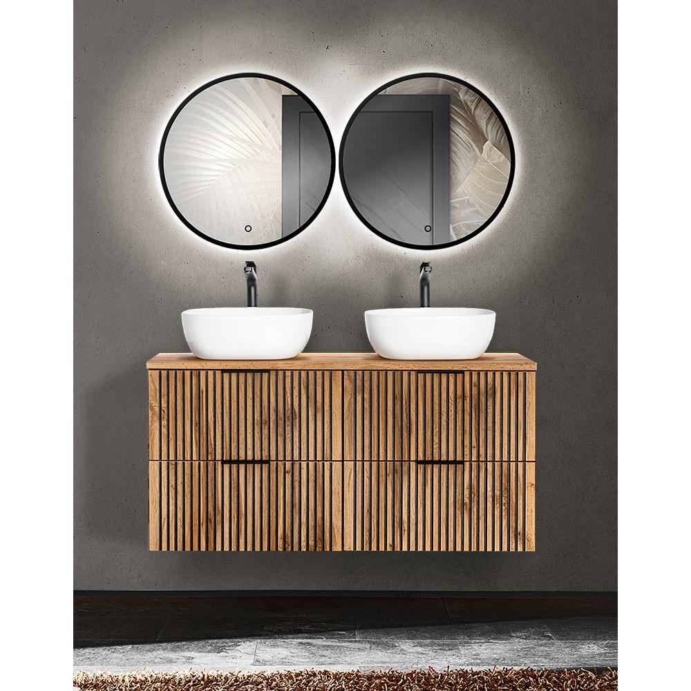 BADMÖBEL-SET 3-TLG. Xanten-56 - Braun, Holzwerkstoff (121/200/47cm) - Lomado