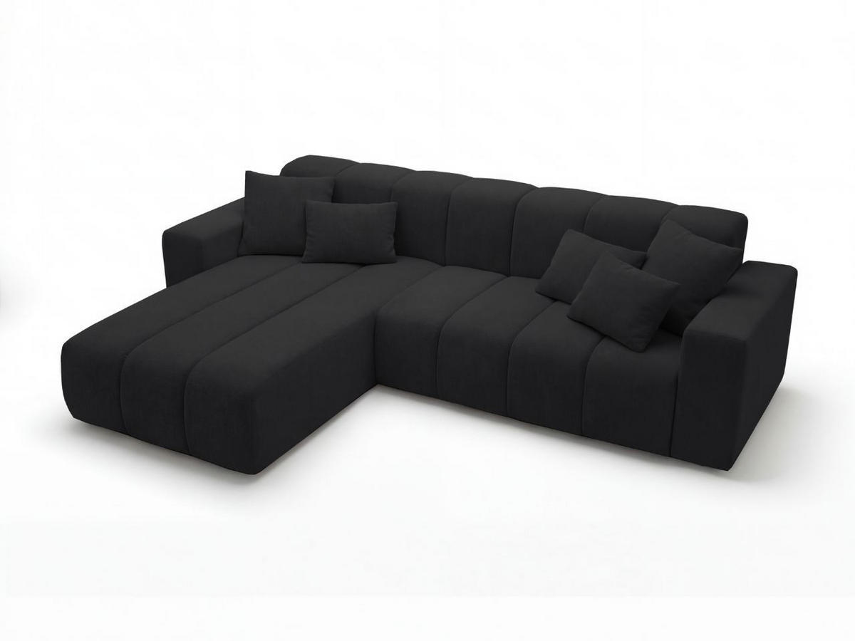 ECKSOFA Nork Schwarz Links - Schwarz, Holz/Textil (180/265cm) - Graingold