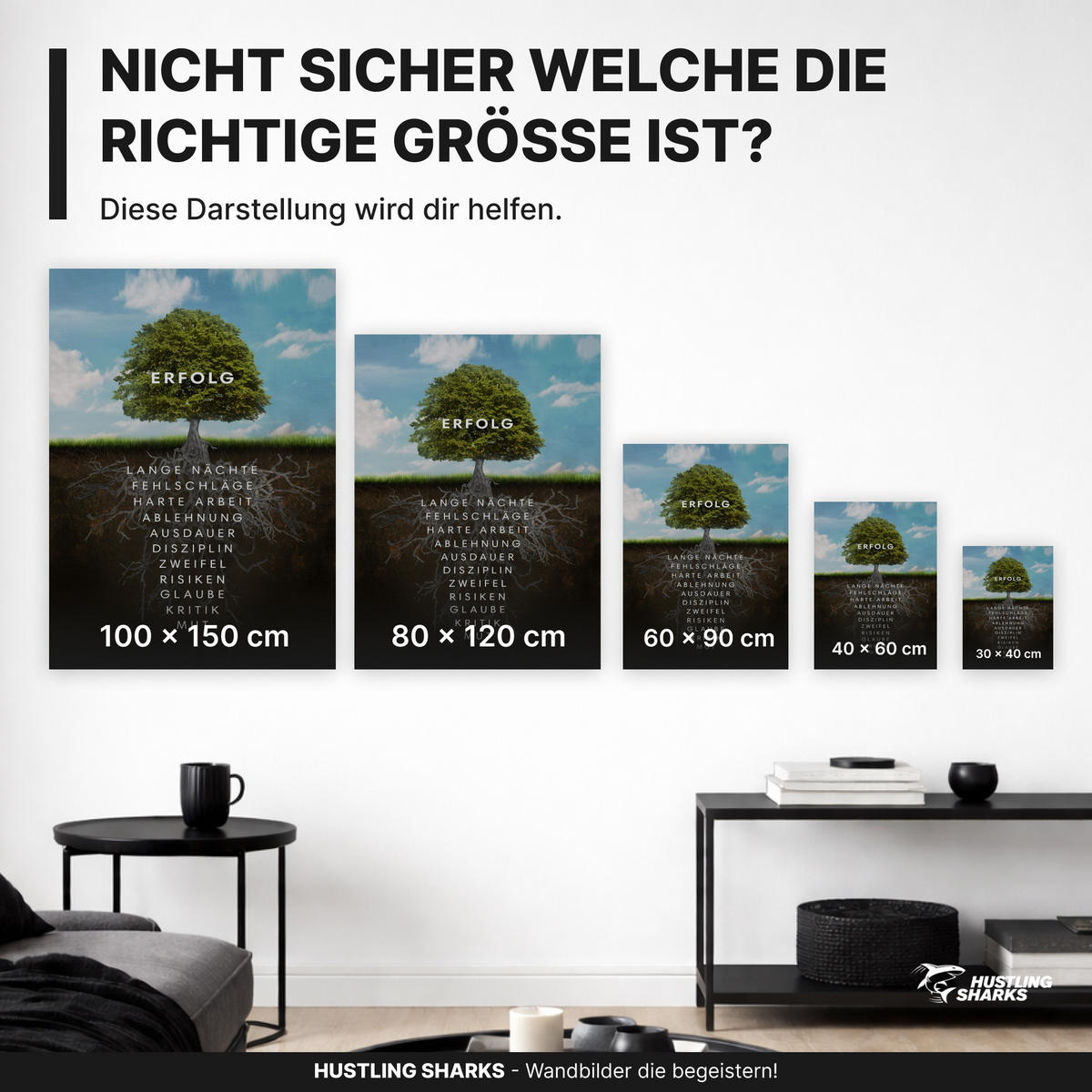 LEINWANDBILD Baum des Erfolges 80x120 cm - Weiß, Papier (80/2cm) - Hustling Sharks