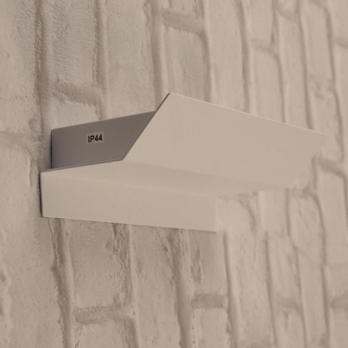 LED AUSSEN-WANDLEUCHTE Stahl Weiß - Weiß, Metall (10.5/6.5/21cm)