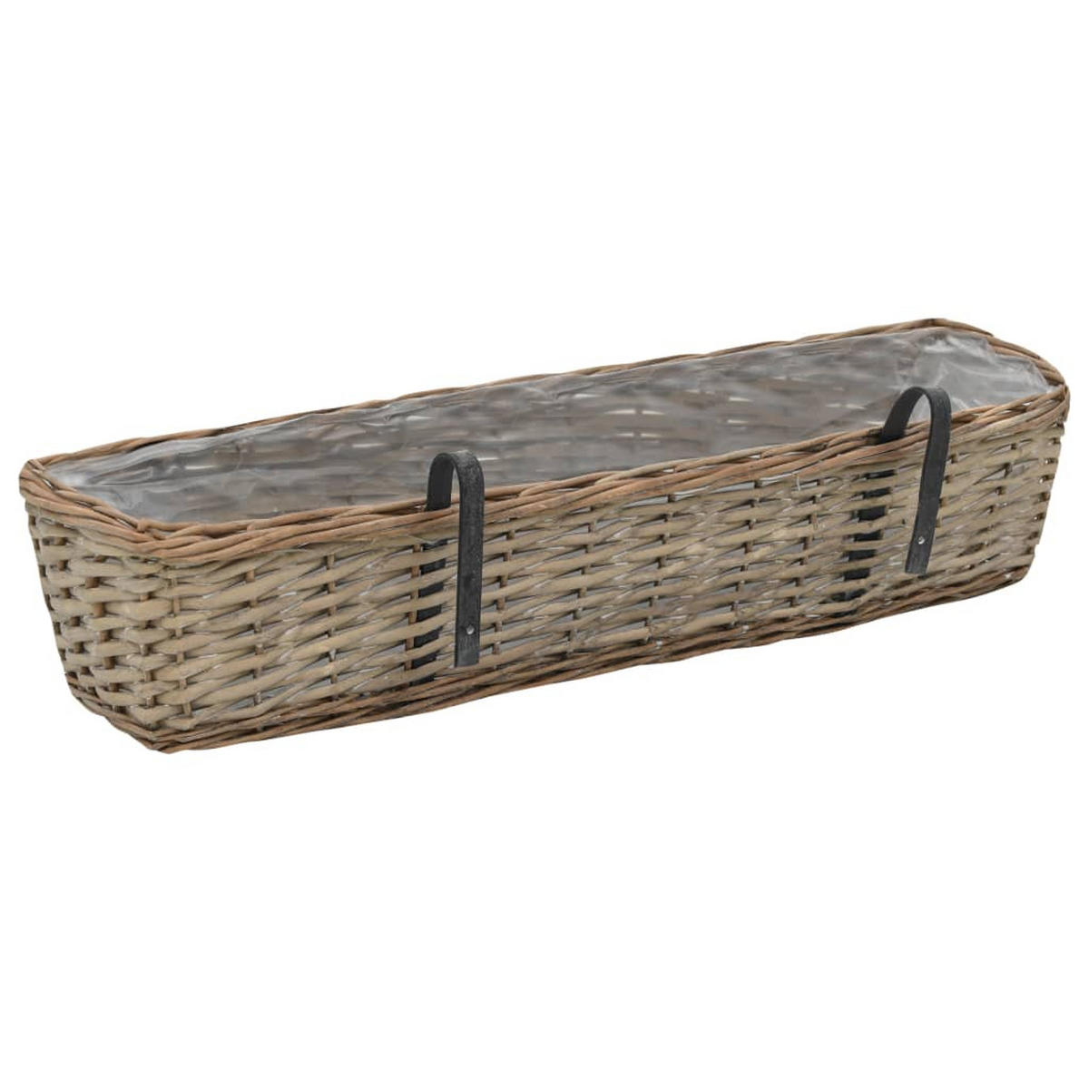 BALKON-BLUMENKASTEN 2er Set Weide Mit Pe-Auskleidung 80 Cm - Braun, Naturmaterialien (80/15/20cm) - vidaXL