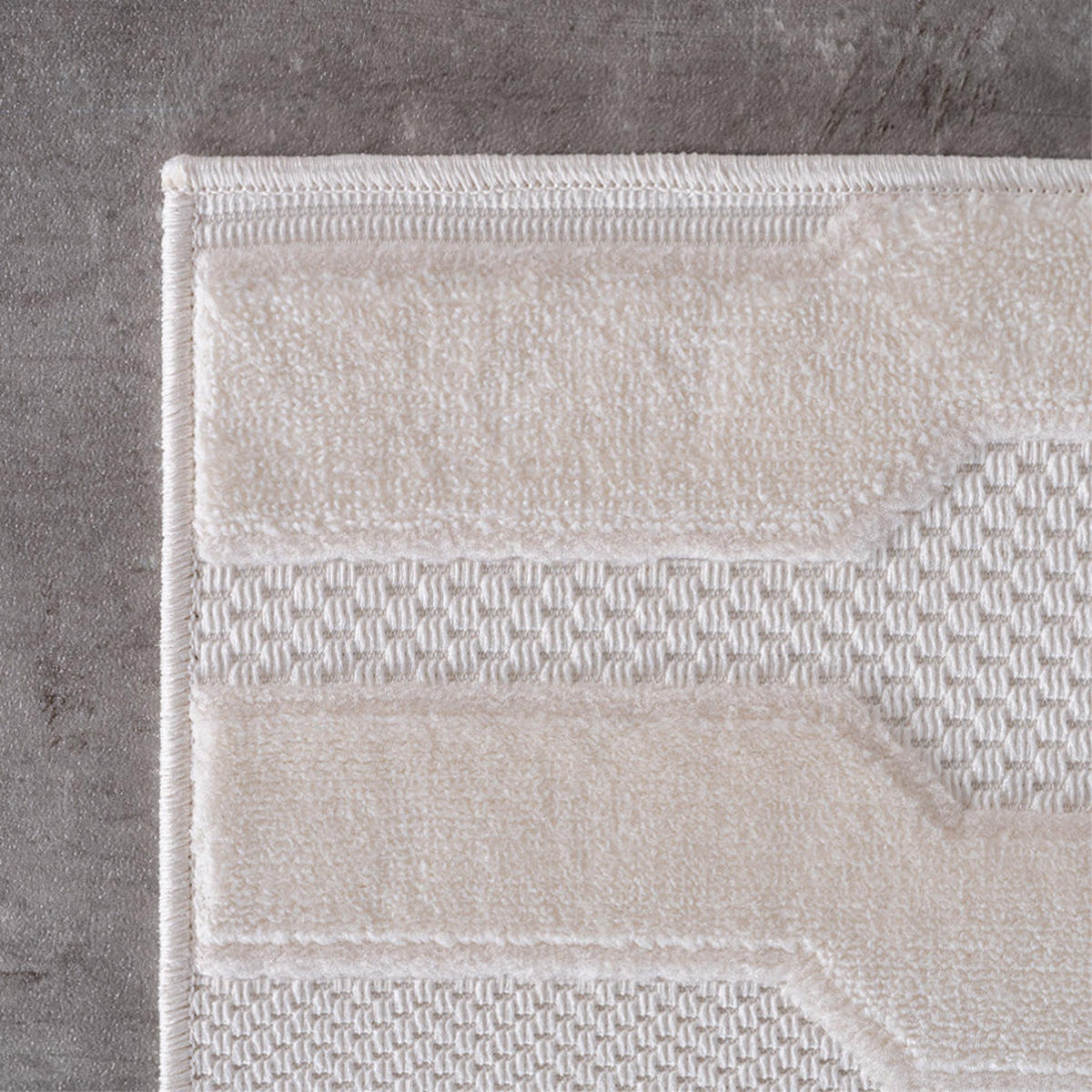 TEPPICH In-/Outdoor Kurzflor Struktur-Design Polypropylen Küche Creme Rechteckig 120x170 - Creme, Textil (120/170cm) - KADIMA DESIGN