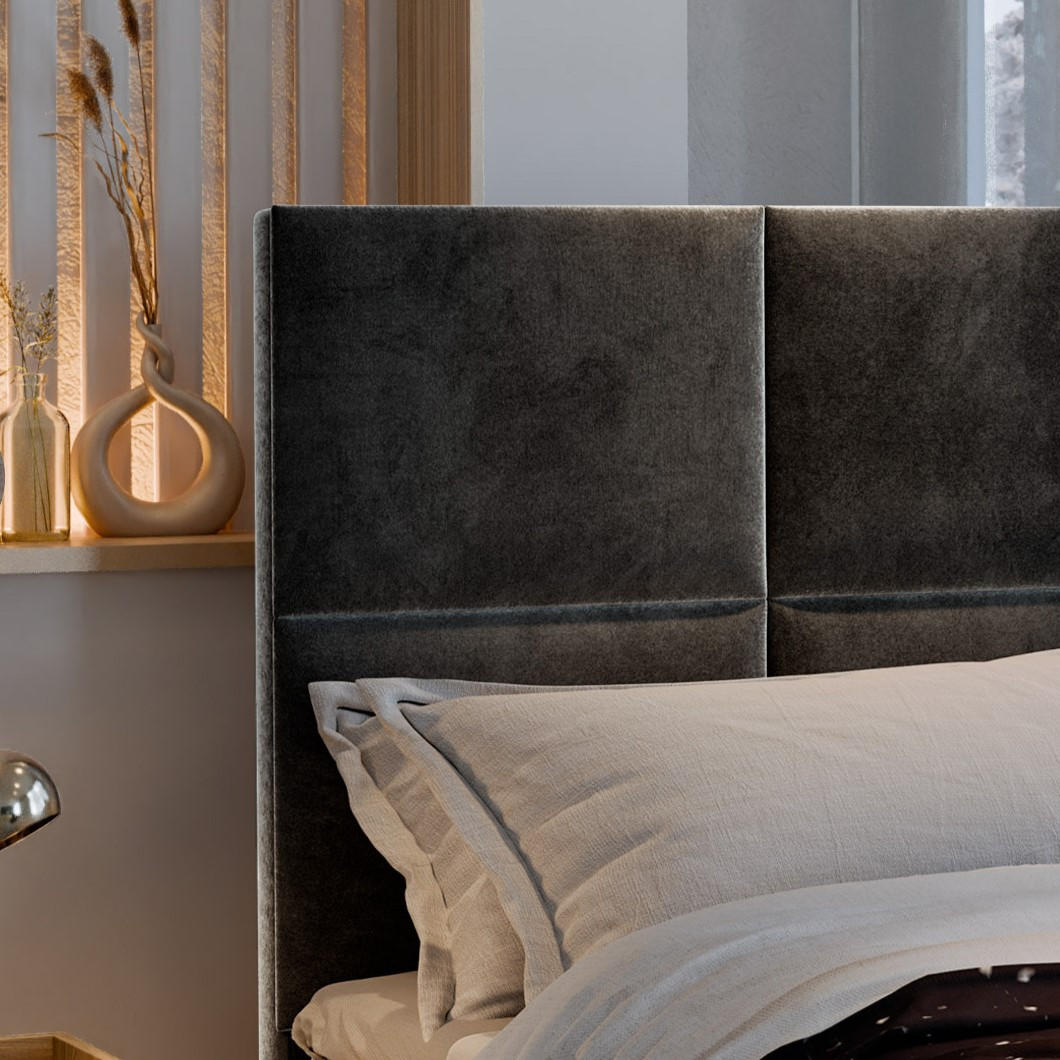 Thumbnail - Masseno Boxbett, Schwarz, Holz, H2 + H3, 100x200 cm, Schlafzimmer, Betten, Boxspringbetten