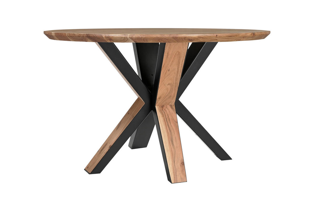 ESSTISCH KIMBERLY - Beige/Schwarz, Holz/Metall (120/120/77cm) - SAM