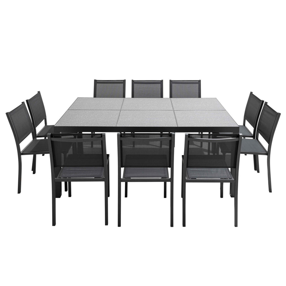 GARTENTISCH ., Grau - Grau, Metall (182/121/74cm) - Oviala