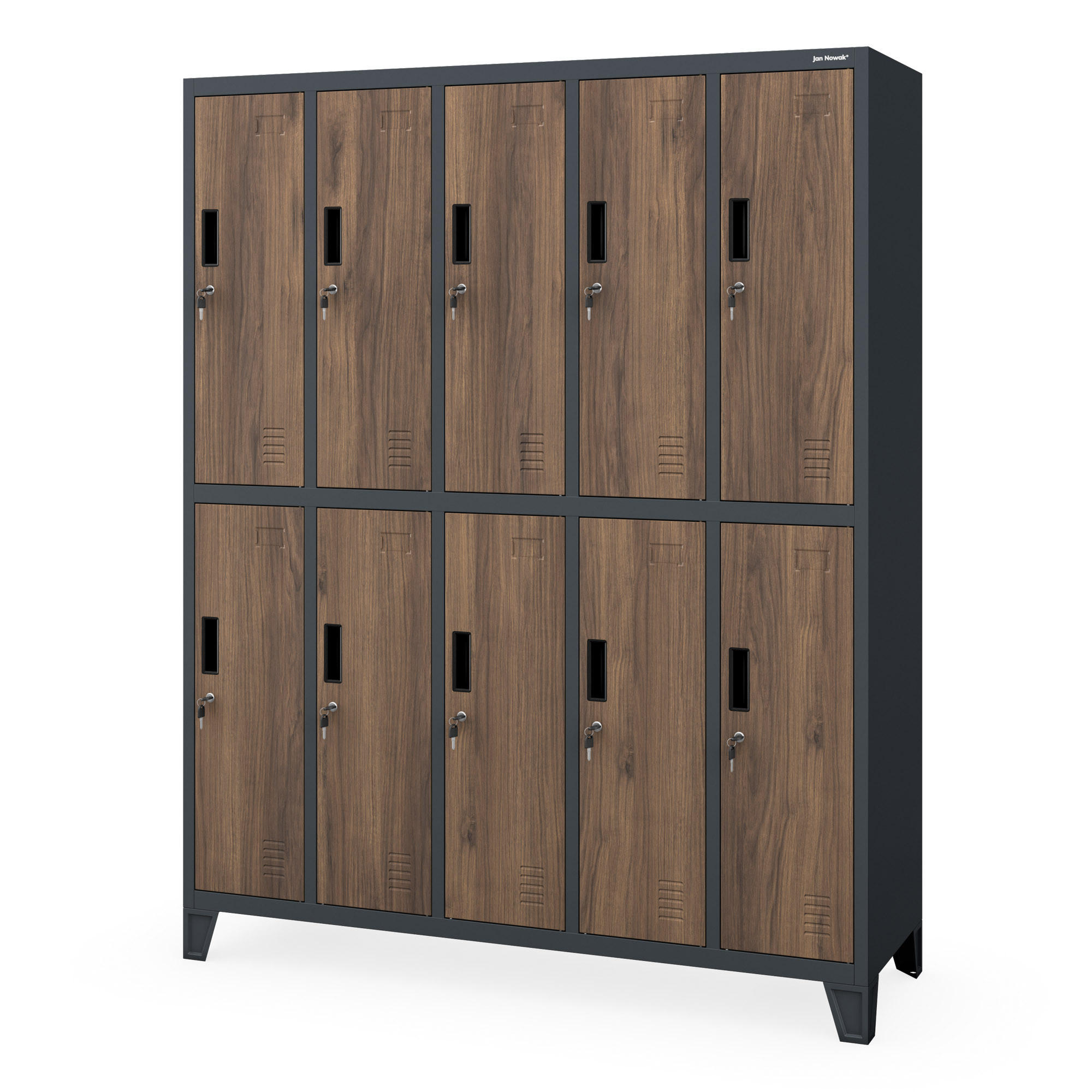 SCHLIESSFACHSCHRANK Bartek - Braun, Metall (136/172/45cm) - Jan Nowak
