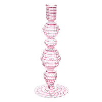 KERZENHALTER Glass wirbel rosa m 22 cm - Rosa, Glas (9.5/22.86/9.5cm) - Pip Studio
