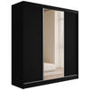 KLEIDERSCHRANK mit Spiegel V2-PRESTIG 215x200 cm - Schwarz - Schwarz, Holzwerkstoff (200/215/61cm) - ALTDECOR