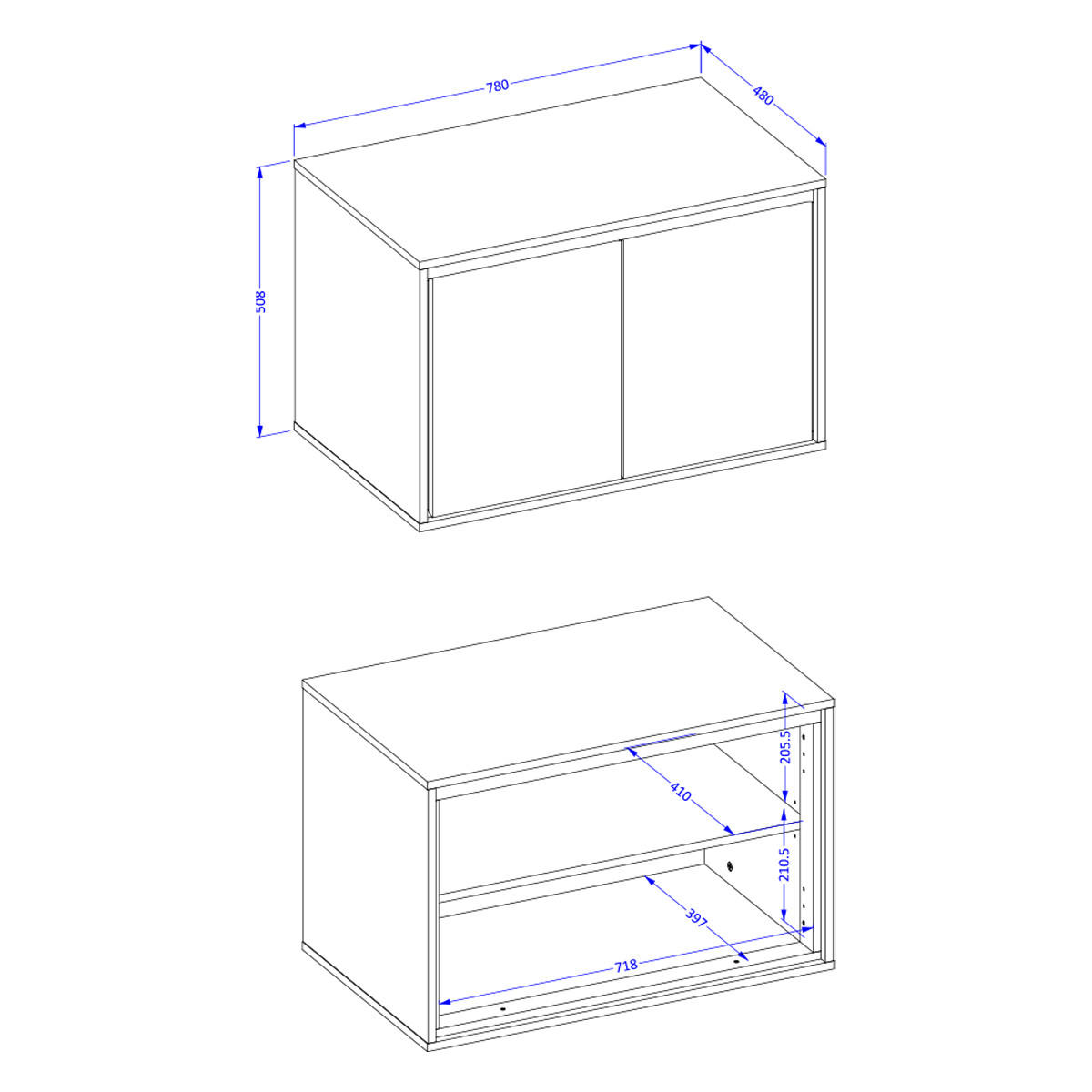 WASCHTISCHUNTERSCHRANK 78cm Sophéa Taupe - Taupe, Holzwerkstoff (78/50.8/48cm)