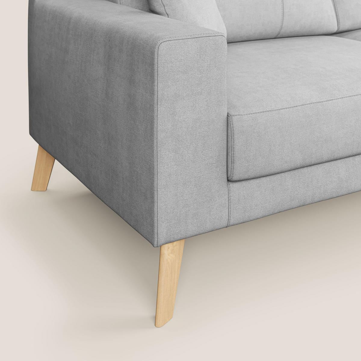 LINEARSOFA Danish - Hellgrau, Textil (206/95/91cm) - Divani.store