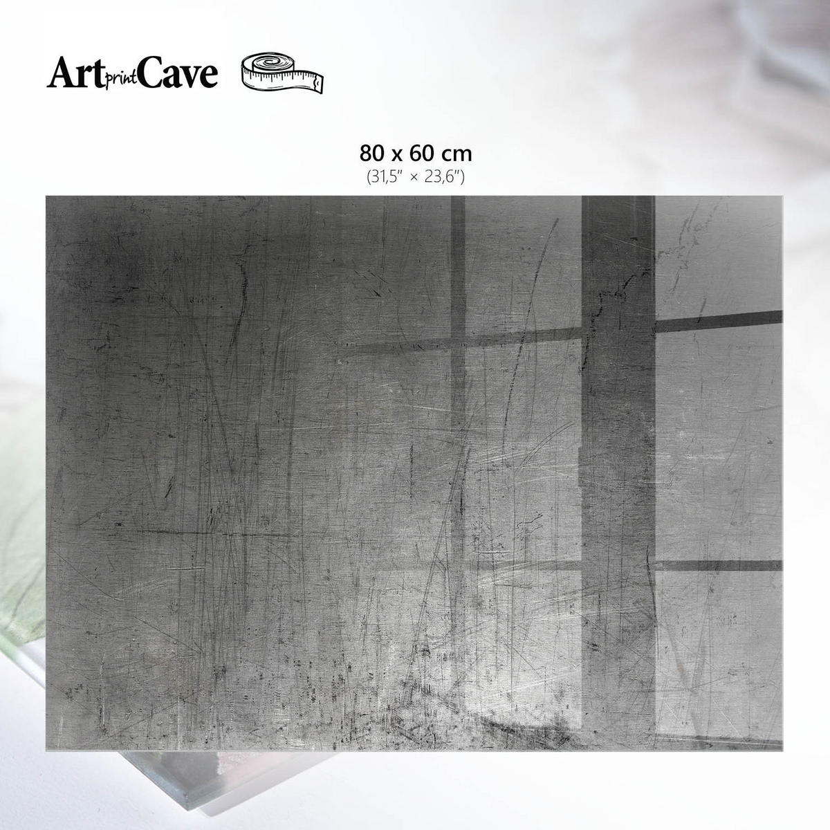 GLASPLATTE 80x60 cm – Industrielle Textur - Schwarz, Glas (0.4/80/60cm) - ArtPrintCave