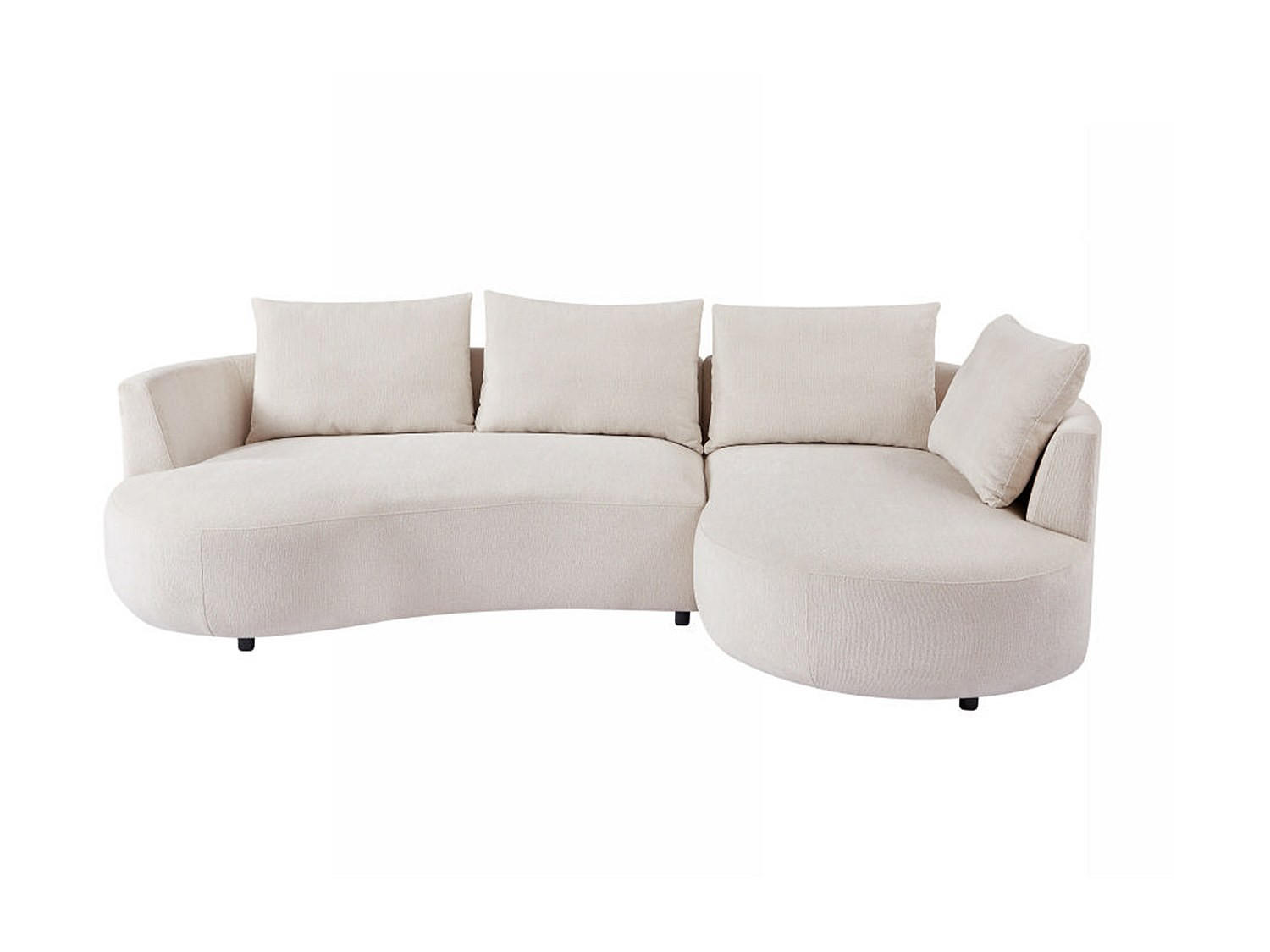 SOFA ohne Schlafmöglichkeit - 5 Personen - Samt - Beige - - Beige, Textil (158/87/285cm) - Vente-Unique