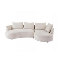 SOFA ohne Schlafmöglichkeit - 5 Personen - Samt - Beige - - Beige, Textil (158/87/285cm) - Vente-Unique
