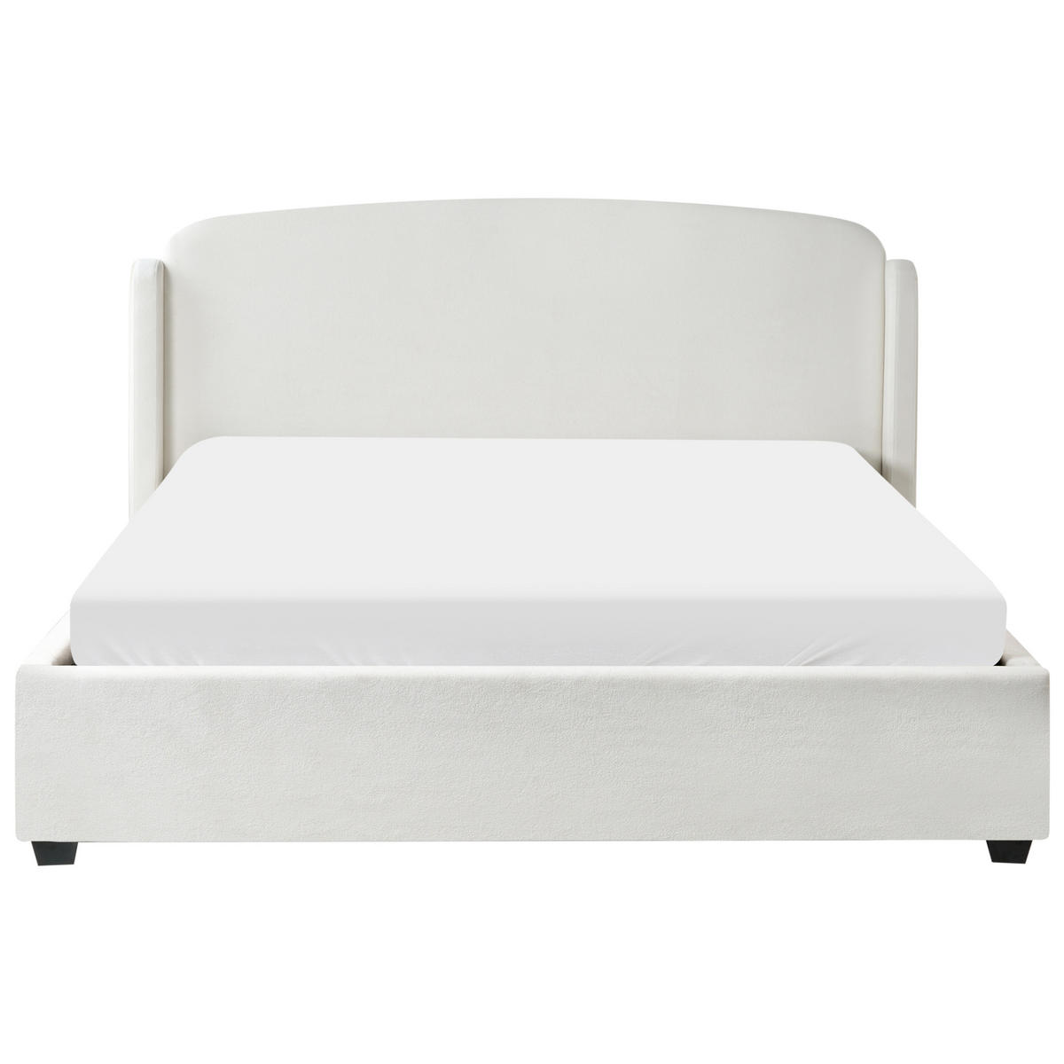 BETT mit Stauraum 180/200 cm Cremeweiß Bernay - Weiß, Textil (180/200cm) - Beliani