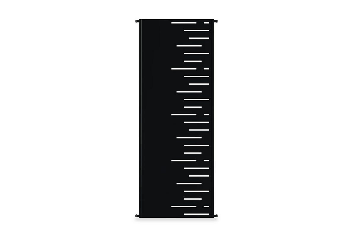 SICHTSCHUTZPANEELE dekorativ 2er-Set Arlberg schwarz H.160cm, rechte Seite mit Muster - Schwarz, Metall (60/160cm) - Casanoov