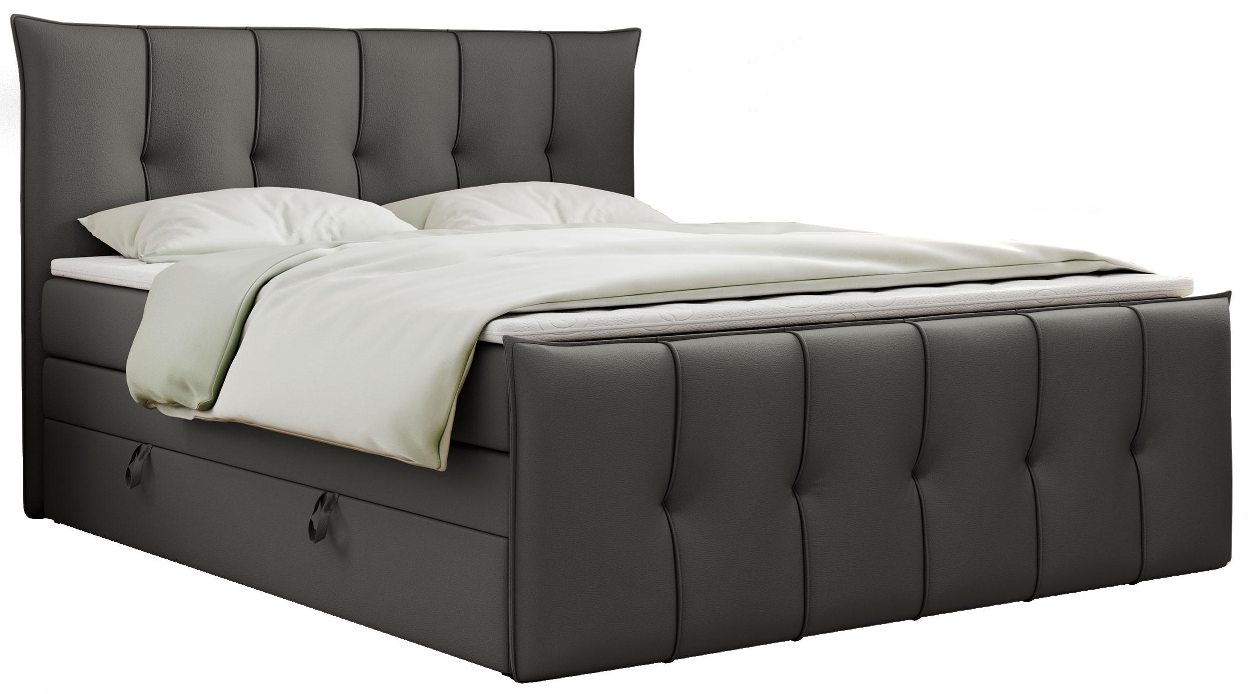 BOXSPRINGBETT PREMIUM 11 KING 140/200 Dunkelgrau Kunstleder - H4 - Dunkelgrau, Holz/Textil (140/200cm) - MKS