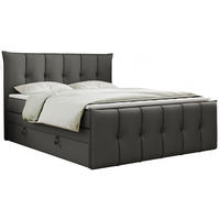 BOXSPRINGBETT PREMIUM 11 KING 140/200 Dunkelgrau Kunstleder - H4 - Dunkelgrau, Holz/Textil (140/200cm) - MKS
