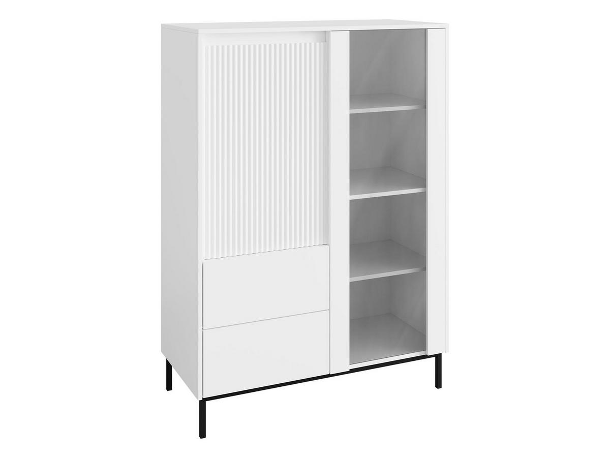 VITRINE Ozmi 2D2SZ - Schwarz/Weiß, Holzwerkstoff/Metall (104/146/50cm) - MIRJAN24