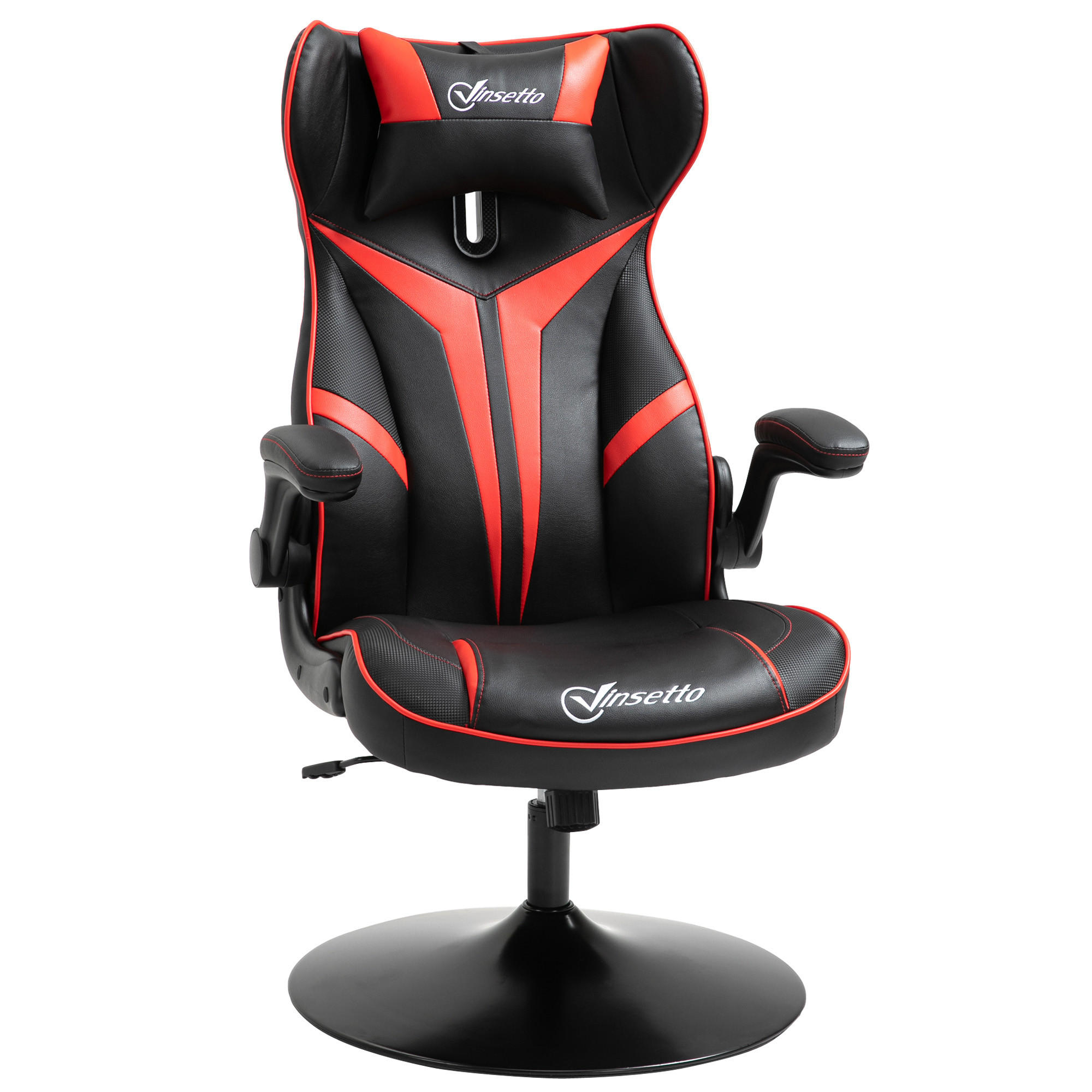 GAMING Stuhl, Drehstuhl, Schwarz+Rot - Rot/Schwarz, Kunststoff (70/112/67cm) - Vinsetto