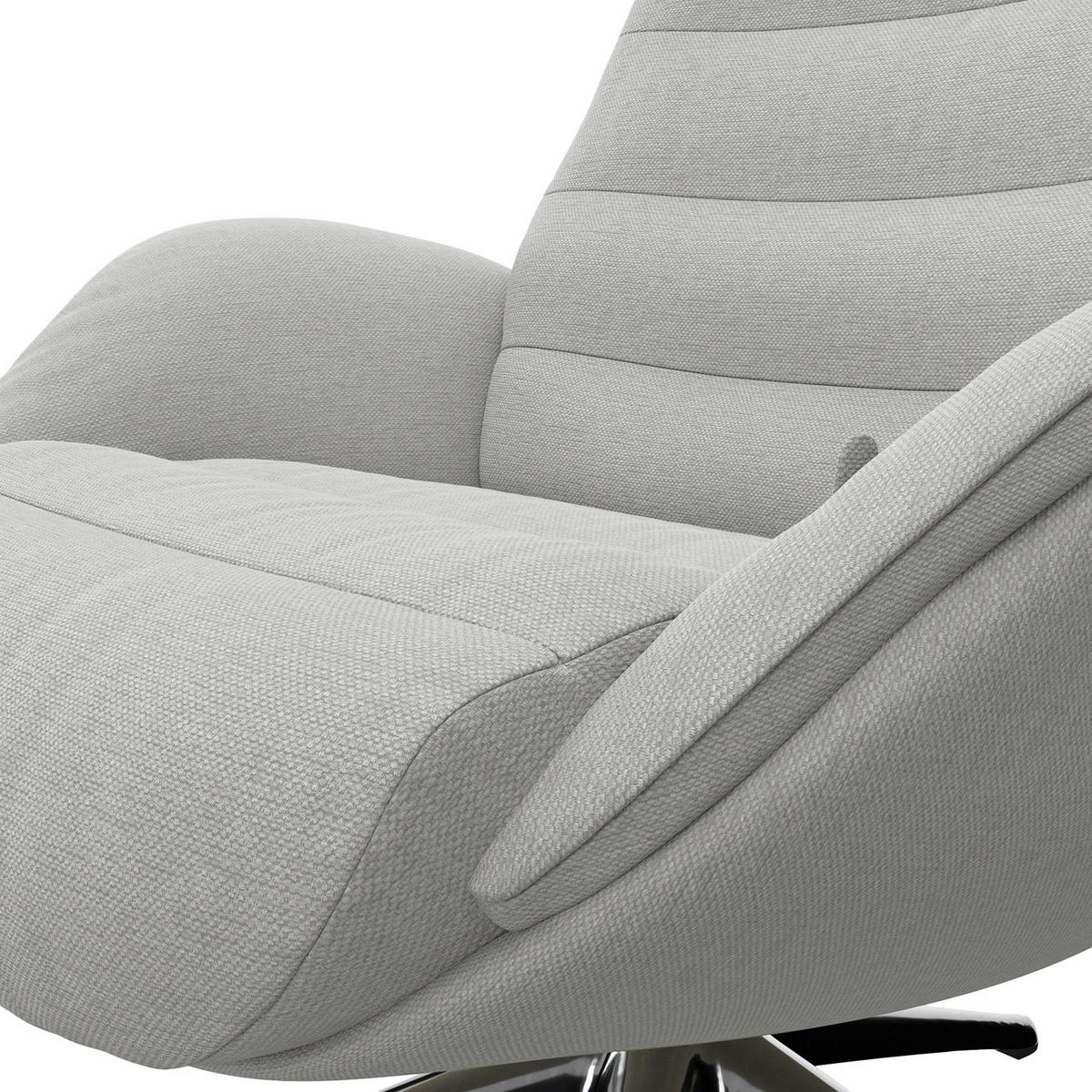 RELAXSESSEL - Hellgrau, Textil/Metall (90/107/90cm) - home24