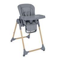 HOCHSTUHL Olive 2 grau höhenverstellbar, Räder, Ablagefach, klappbar, Sicherheitsgurt - Grau, Metall (58/104/76cm) - Kikka boo