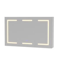 SPIEGELSCHRANK 100.4/60/13.5 cm, Drei Türen mit Beleuchtung, Weiß - Weiß, Glas/Holz (100.4/60/13.5cm) - BRILVERDE