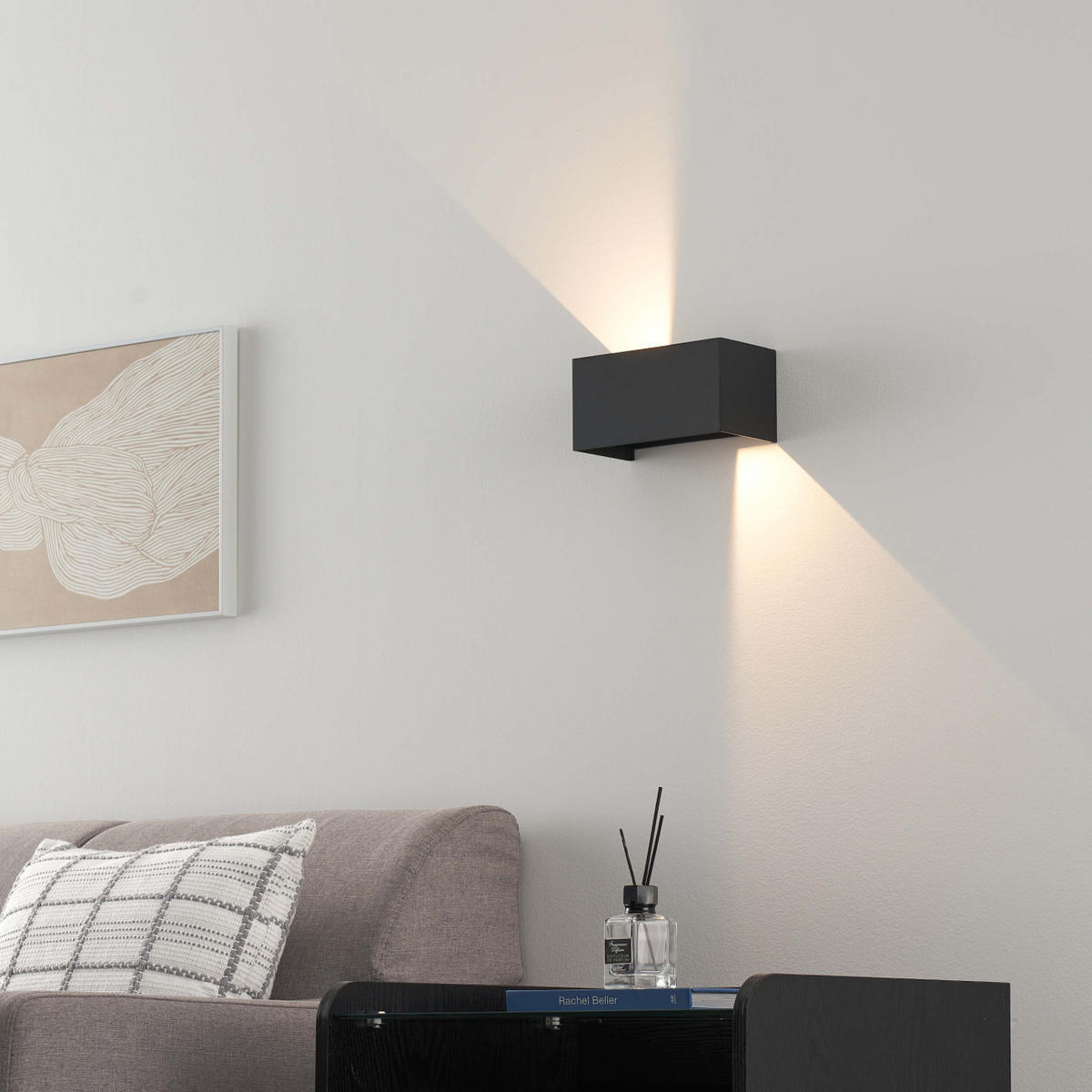 WANDLEUCHTE Cubic, Schwarz, 20cm, Dimmbar - Schwarz, Metall (10/10/20cm) - KOSILUM