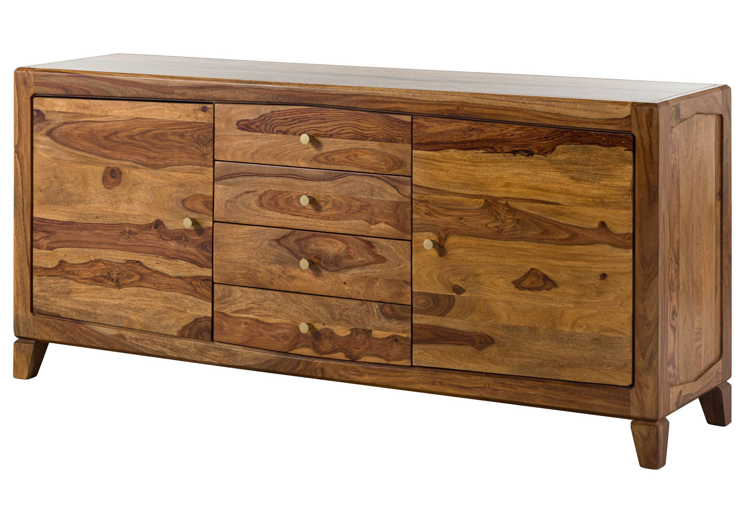 SIDEBOARD Sheesham 175x45x80 braun lackiert ANCONA #123 - Braun, Holz (175/80/45cm) - Massivmoebel24