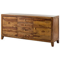 SIDEBOARD Sheesham 175x45x80 braun lackiert ANCONA #123 - Braun, Holz (175/80/45cm) - Massivmoebel24