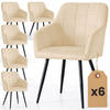 POLSTERSTUHL 6er Set, Metallbeine Beige, Schwarz 54/82/58 - Beige/Schwarz, Textil (54/82/58cm) - RAUMHIRSCH FURNITURE
